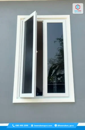 หน้าต่างบานเปิดคู่ UPVC