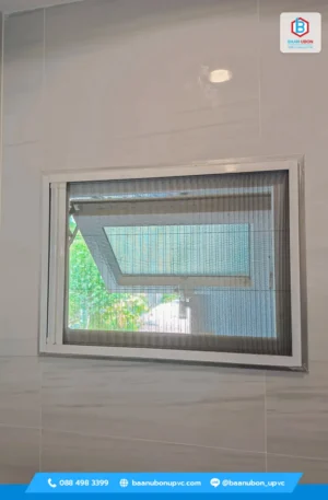 มุ้งจีบหน้าต่างบานกระทุ้ง UPVC