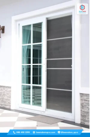 มุ้งลวดประตู ประตูมุ้งจีบ UPVC