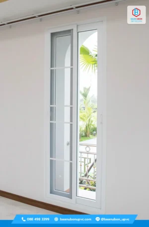 ประตูมุ้งจีบ UPVC มุ้งลวดหน้าต่างบานเลื่อน (ยาว)