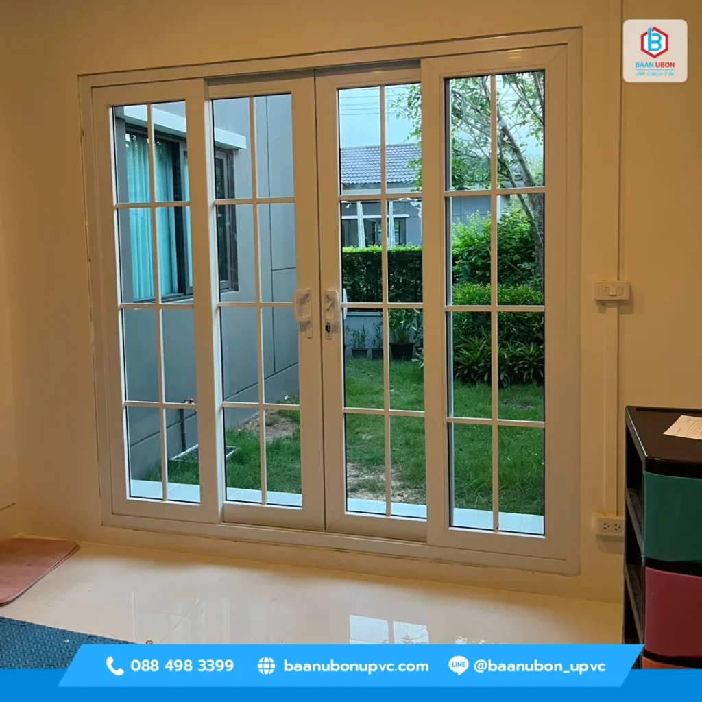 รีวิวติดตั้งประตูหน้าบ้าน upvc โดยบ้านอุบล upvc