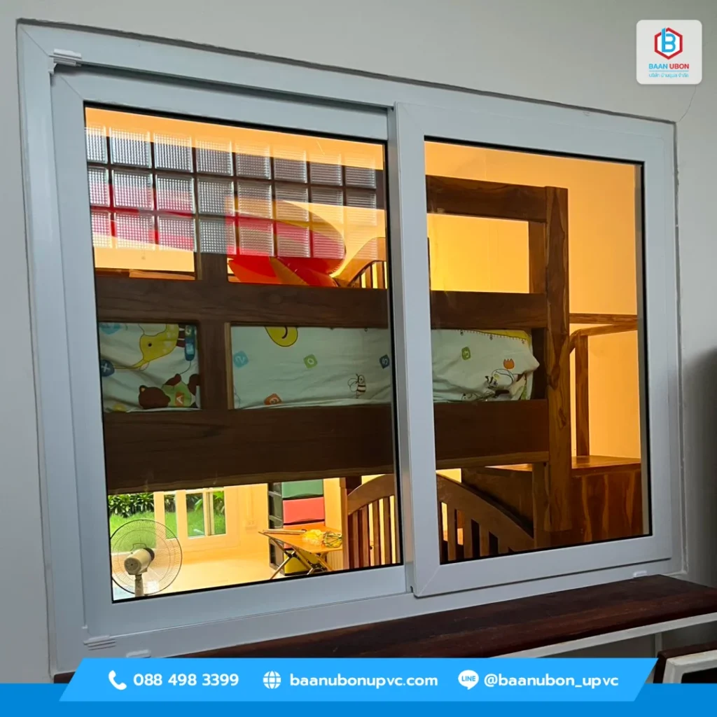 รีวิวติดตั้งหน้าต่างบานเลื่อนสลับห้องนอน upvc โดยบ้านอุบล upvc
