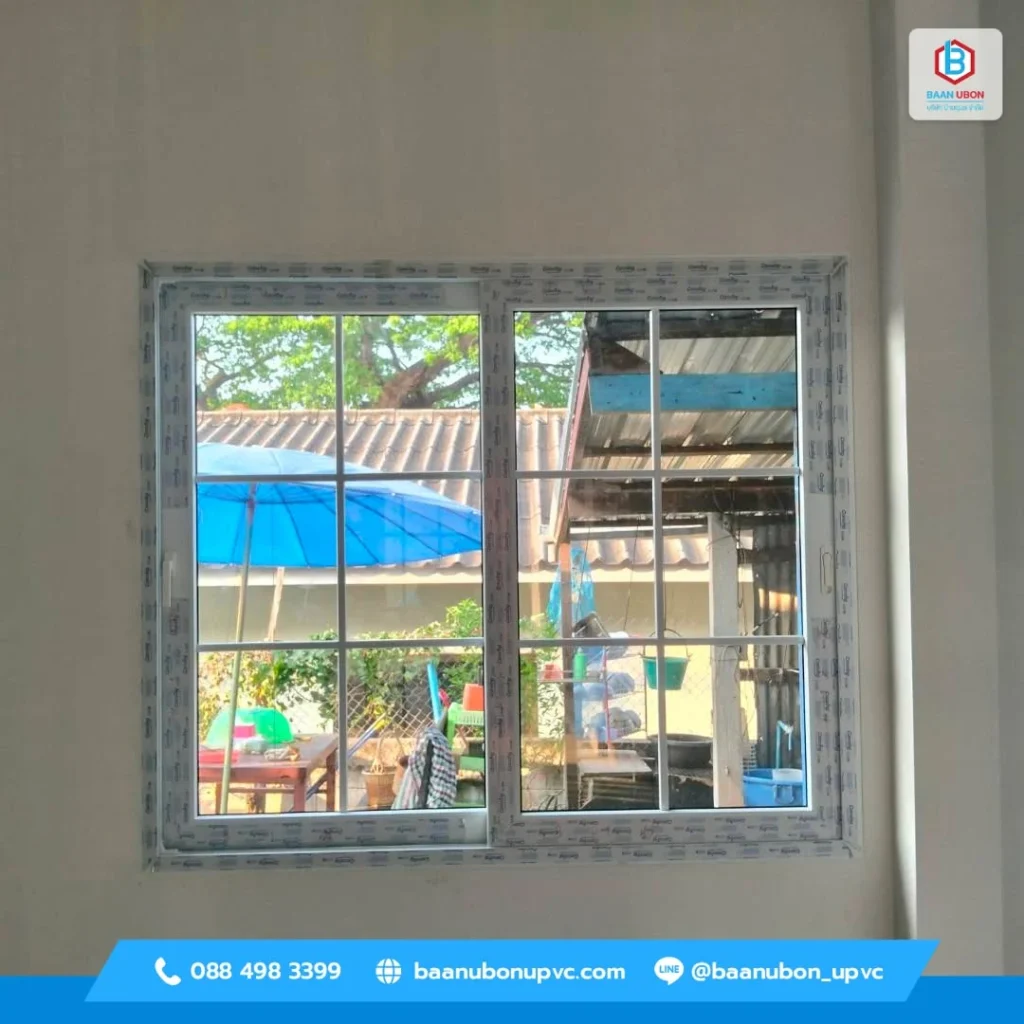 บานประตู uPVC กระจกบานเลื่อนขนาดใหญ่ เฟรมสีขาวหนาพิเศษ