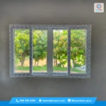 หน้าต่างบานเลื่อน uPVC สีขาว ติดตั้งเสร็จสมบูรณ์ บ้านสวยกุดข้าวปุ้น